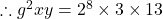 \therefore g^2xy=2^8 \times 3 \times 13