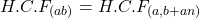 \begin{equation*} H.C.F_{(ab)} = H.C.F_{(a,b+an)} \end{equation*}